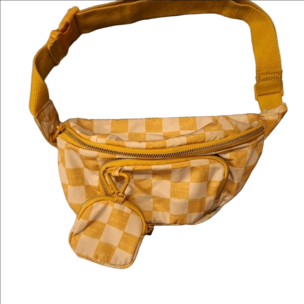 Madden Girl Yellow Checker Fanny Pack